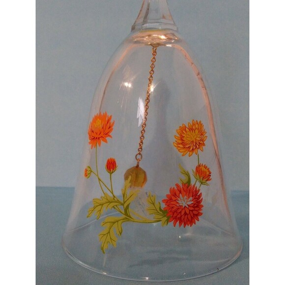 Vintage Avon Clear Glass 24% Full Lead Crystal  Decorative Bell Floral Design - Picture 4 of 8